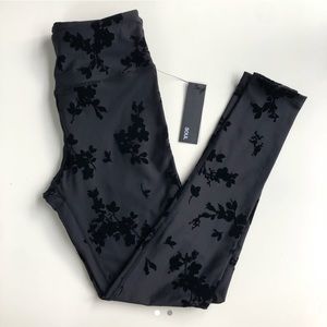 SoulCycle Velvet Flocked Floral Print Leggings